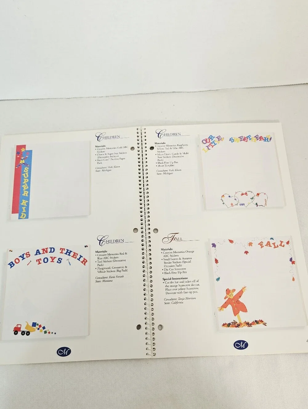 Creative Memories Scrapbook Page Design & Layout Ideas Book Vol IV 1998